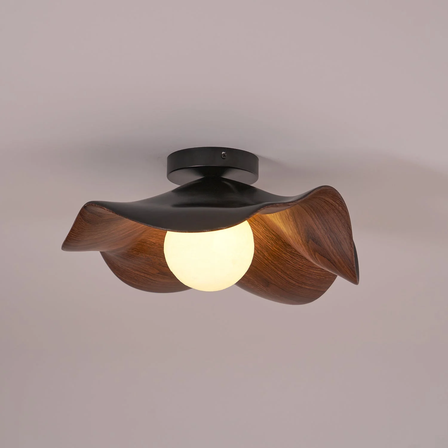Modern Ceiling Lamp Sculptural Wood Inspired Design - Image 35