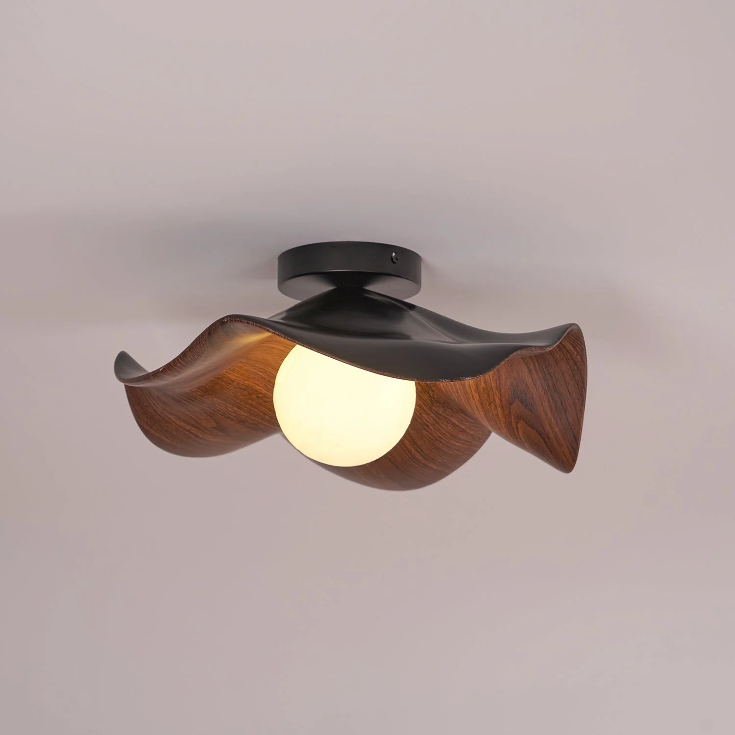 Modern Ceiling Lamp Sculptural Wood Inspired Design - Image 37