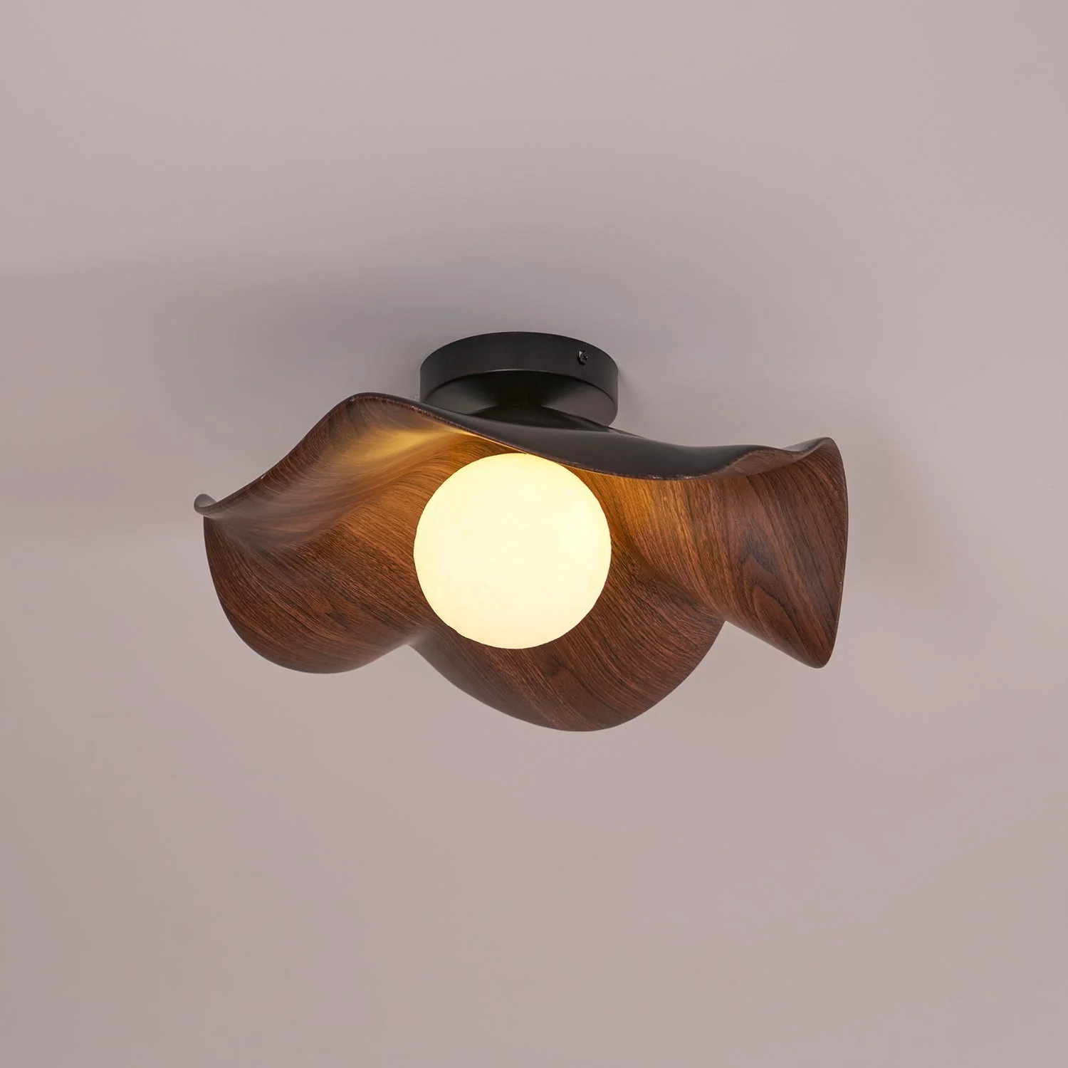 Modern Ceiling Lamp Sculptural Wood Inspired Design - Image 38