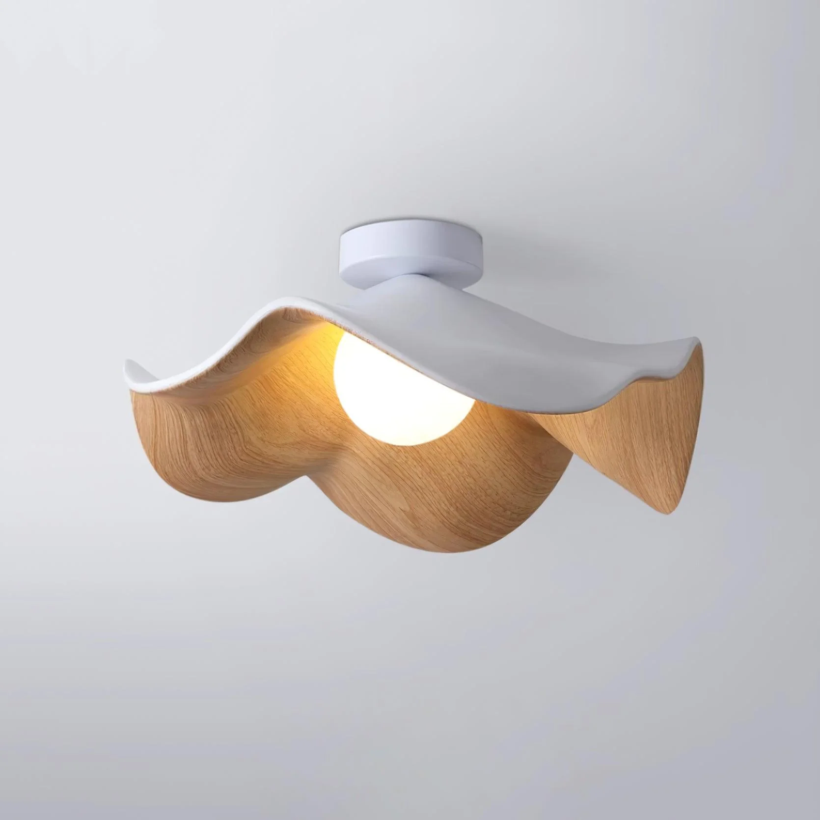 Modern Ceiling Lamp Sculptural Wood Inspired Design - Image 44