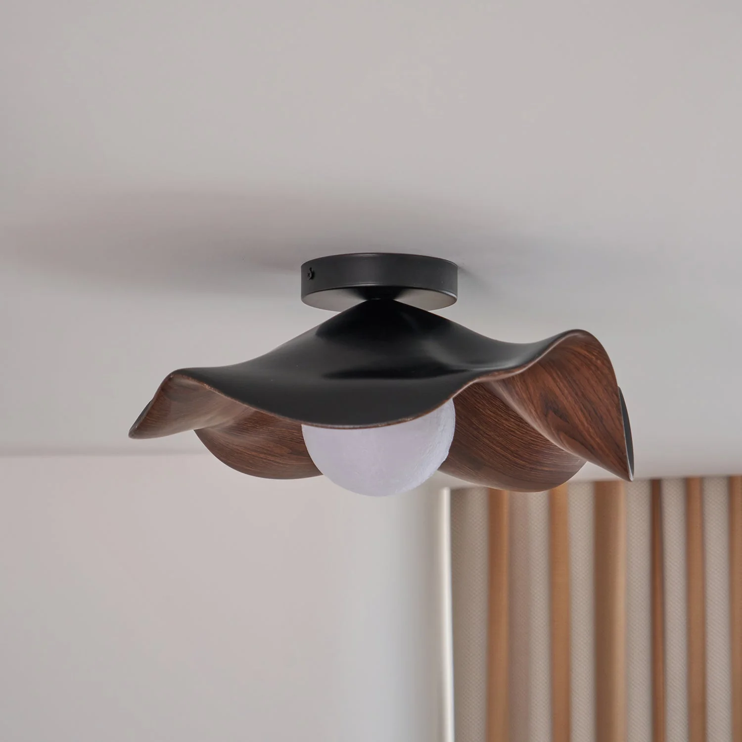 Modern Ceiling Lamp Sculptural Wood Inspired Design - Image 7