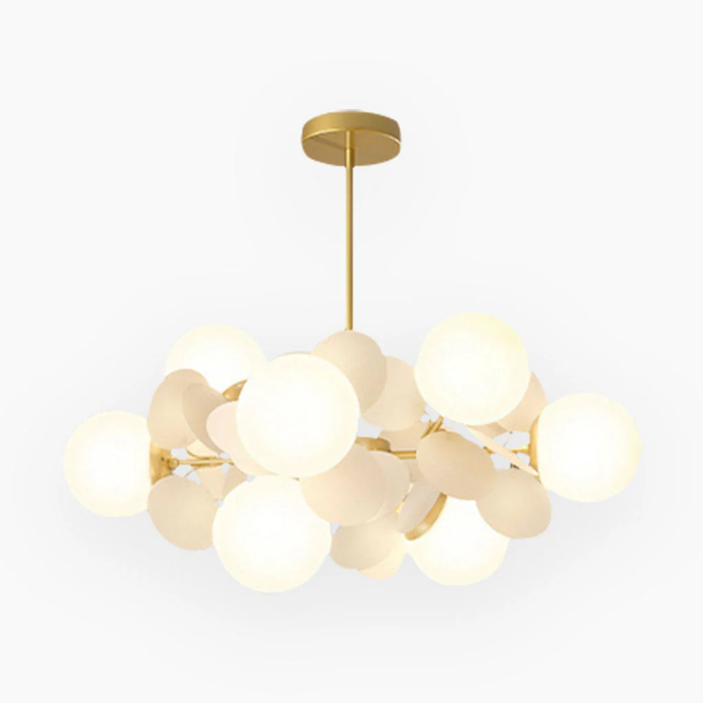 Modern ceiling light with multiple opal glass spheres - Image 12