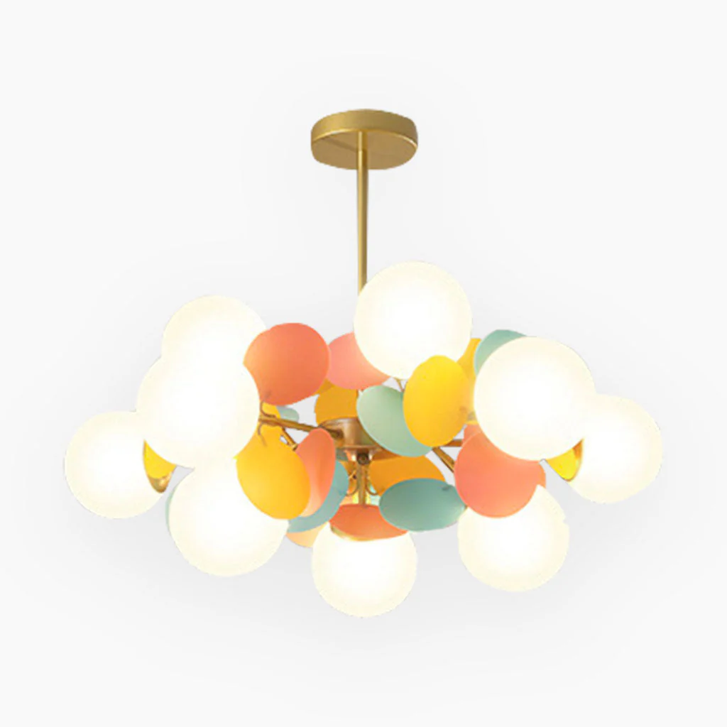 Modern ceiling light with multiple opal glass spheres - Image 18