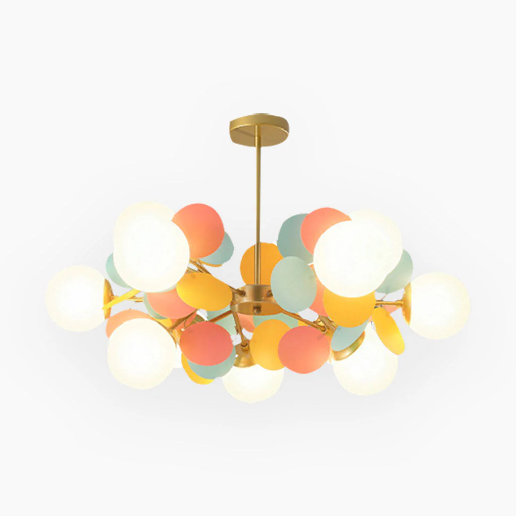 Modern ceiling light with multiple opal glass spheres - Image 19