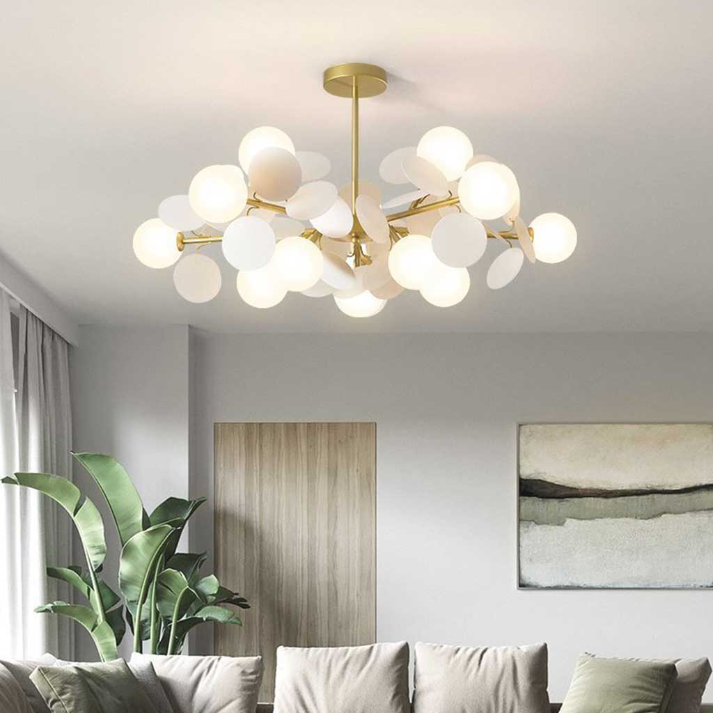 Modern ceiling light with multiple opal glass spheres - Image 4