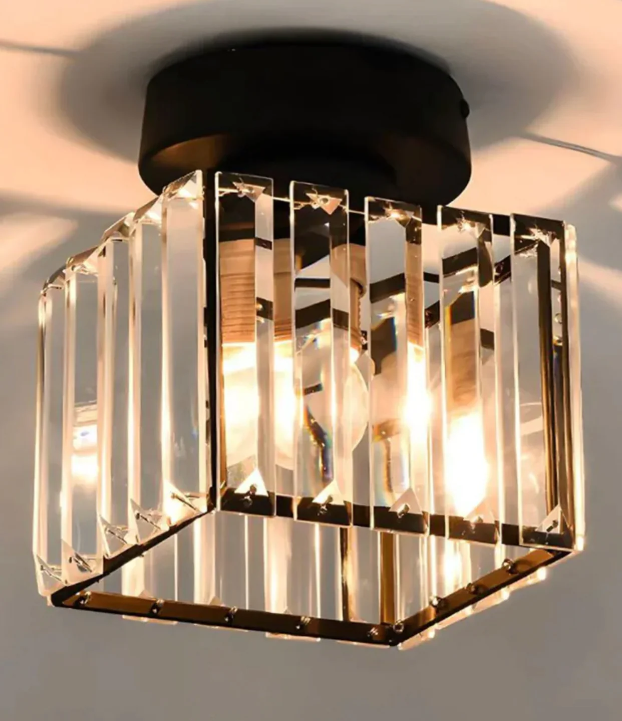 Modern Crystal Ceiling Light Glam Flush Mount Glass Lamp - Image 11