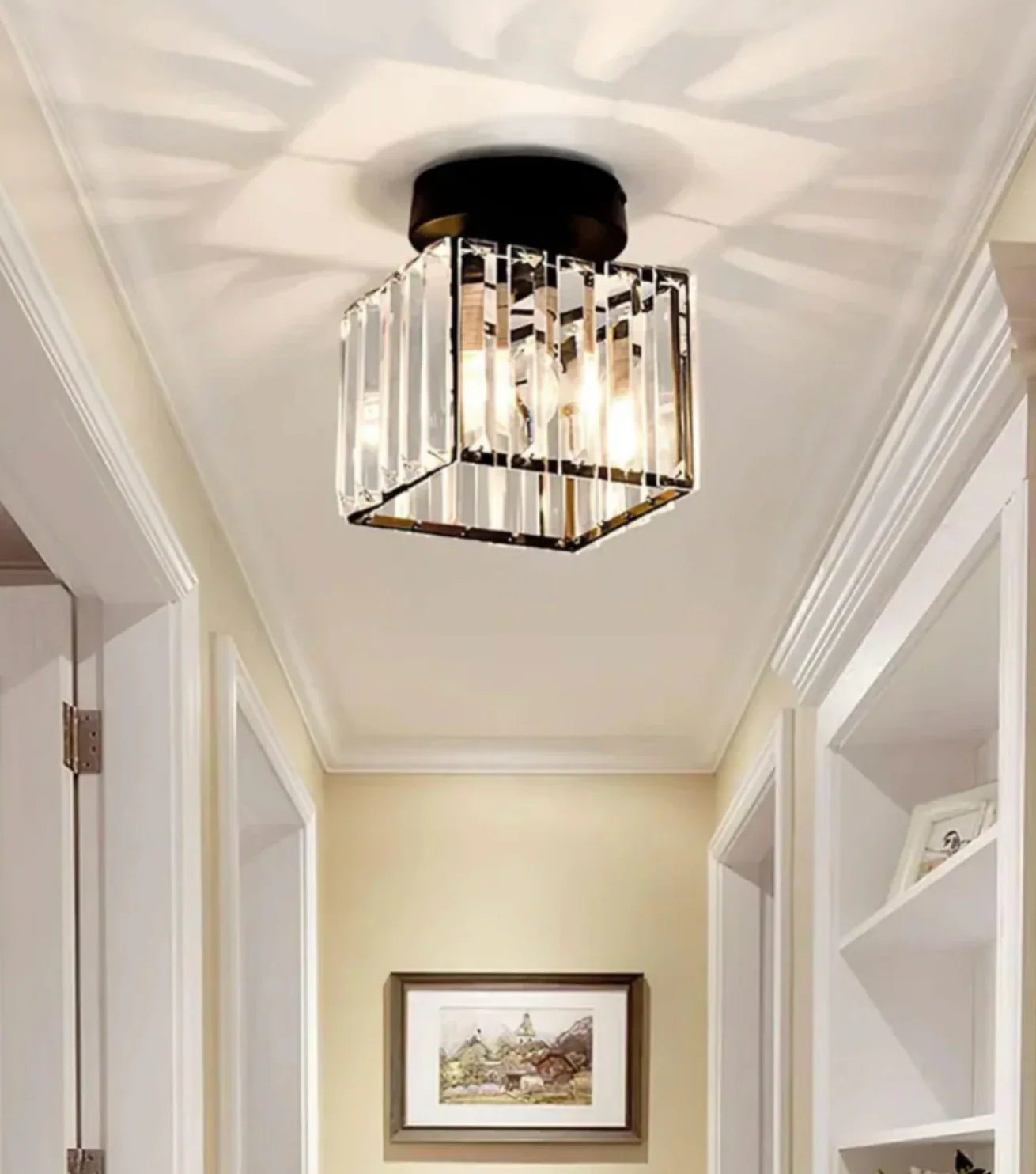Modern Crystal Ceiling Light Glam Flush Mount Glass Lamp - Image 12