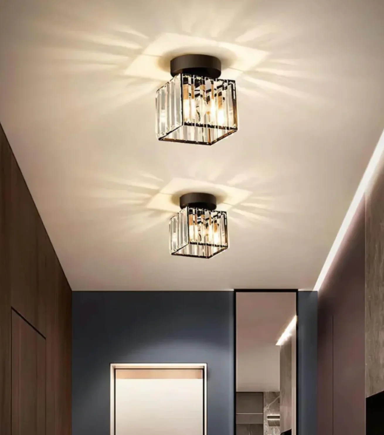 Modern Crystal Ceiling Light Glam Flush Mount Glass Lamp - Image 13