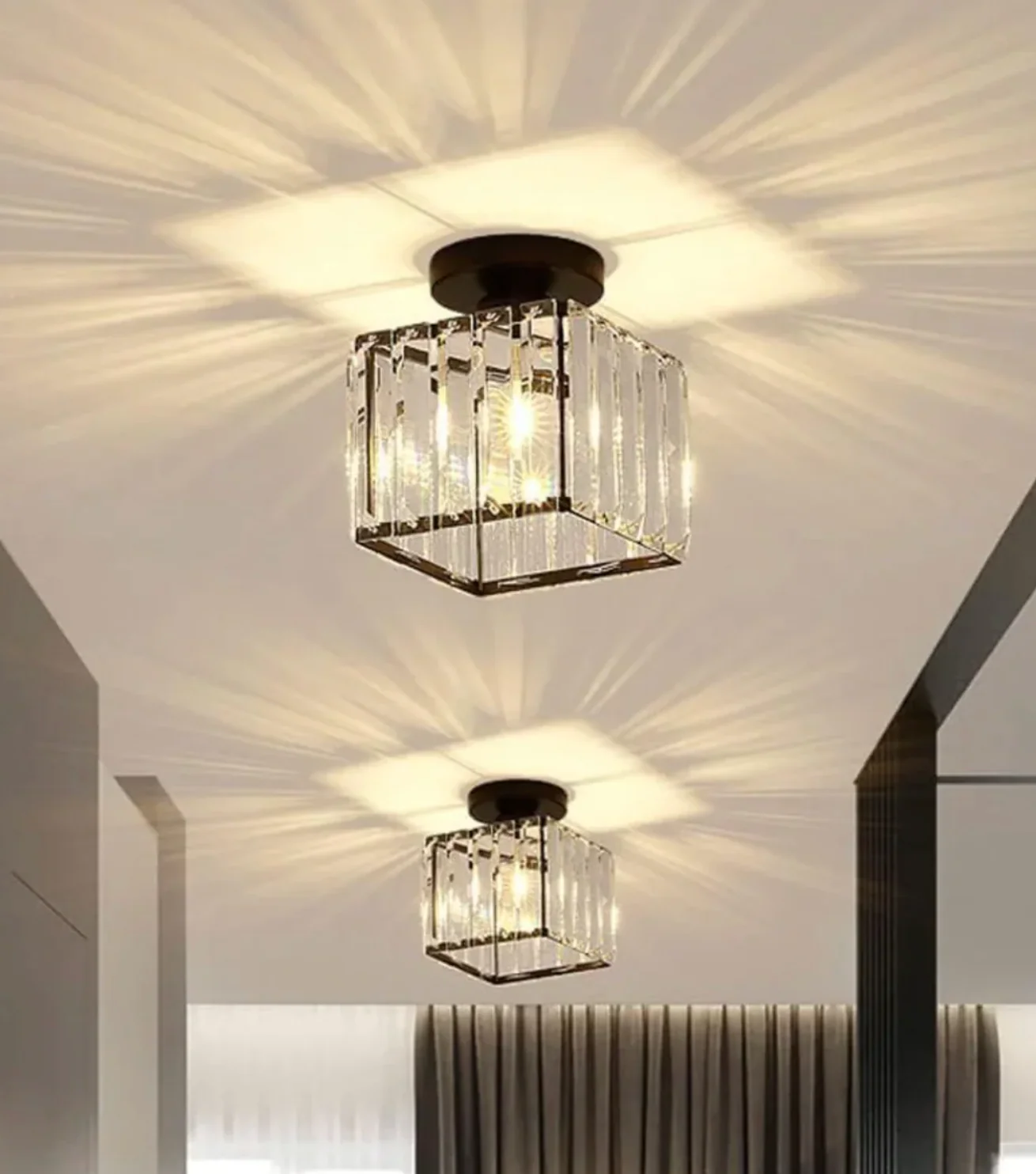 Modern Crystal Ceiling Light Glam Flush Mount Glass Lamp - Image 15