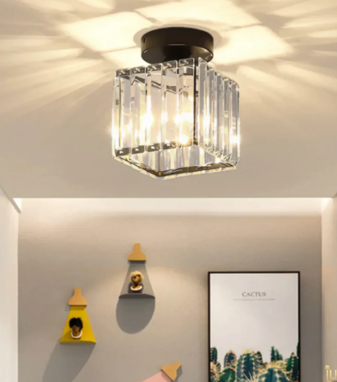 Modern Crystal Ceiling Light Glam Flush Mount Glass Lamp - Image 16