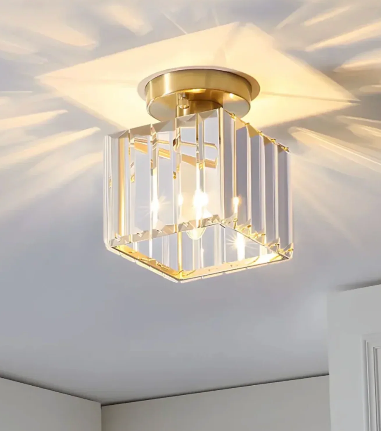 Modern Crystal Ceiling Light Glam Flush Mount Glass Lamp - Image 20