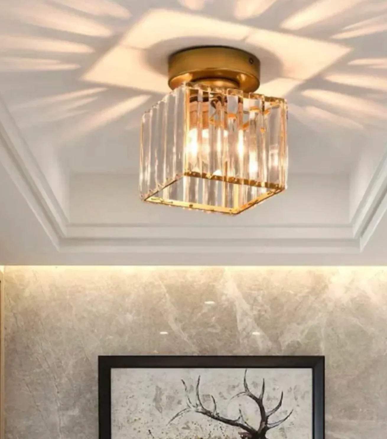 Modern Crystal Ceiling Light Glam Flush Mount Glass Lamp - Image 21