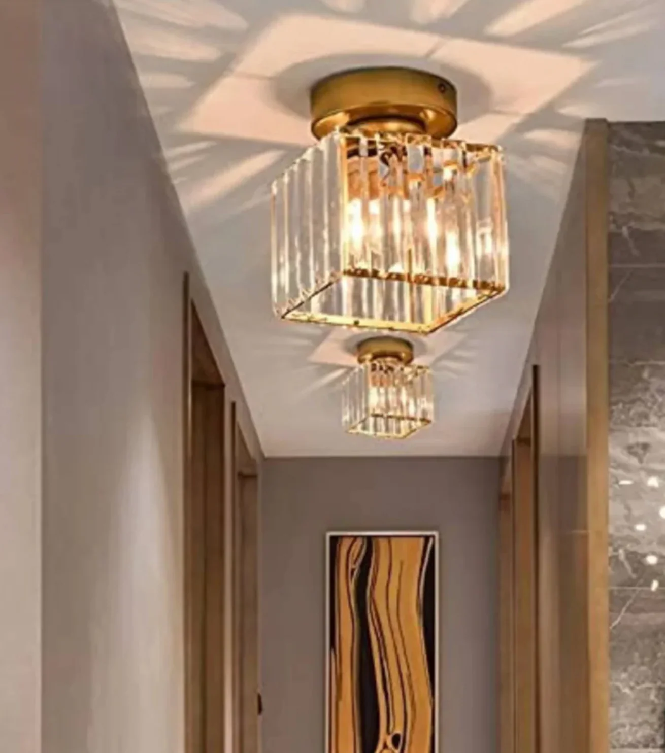 Modern Crystal Ceiling Light Glam Flush Mount Glass Lamp - Image 22