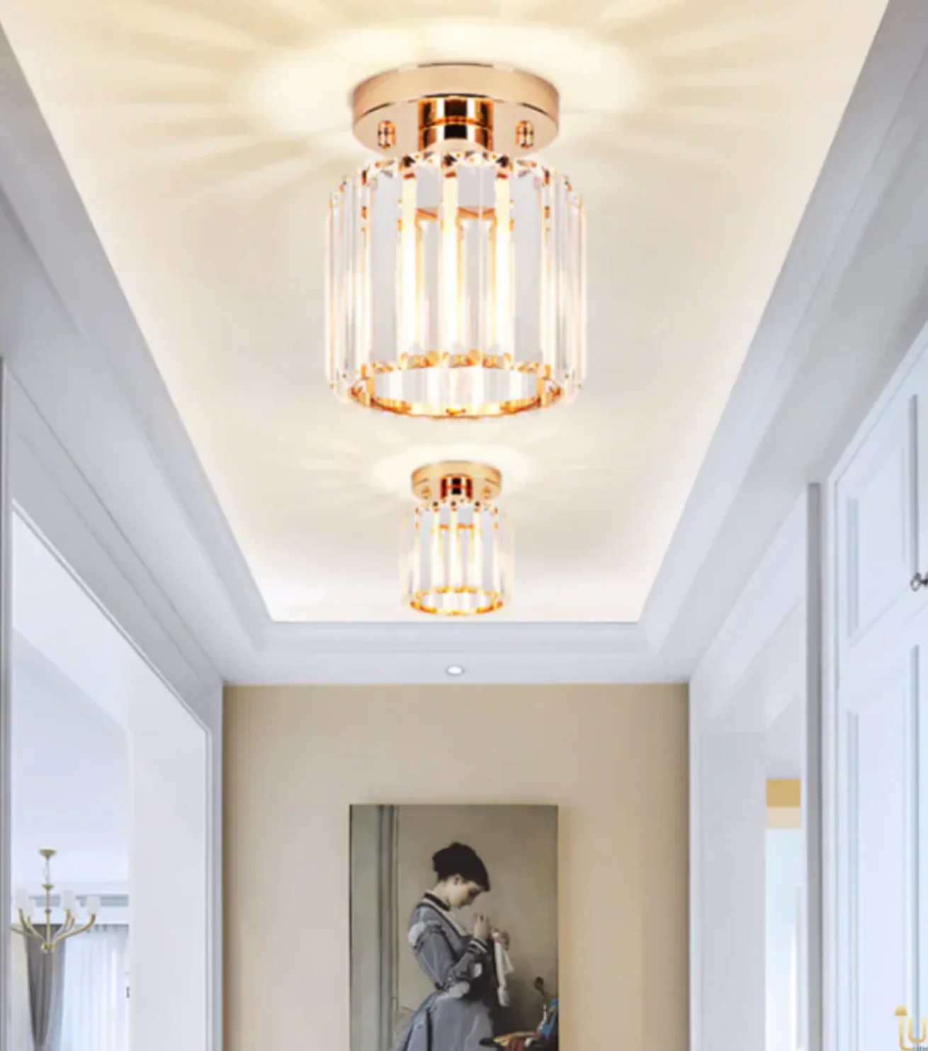 Modern Crystal Ceiling Light Glam Flush Mount Glass Lamp - Image 26