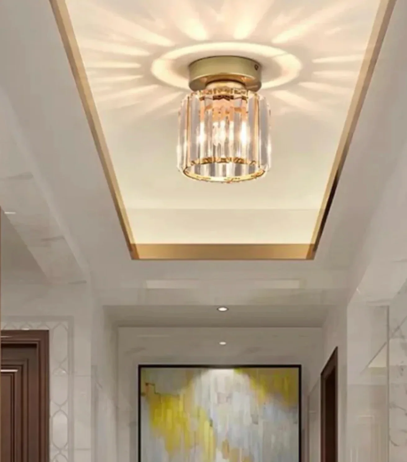Modern Crystal Ceiling Light Glam Flush Mount Glass Lamp - Image 30
