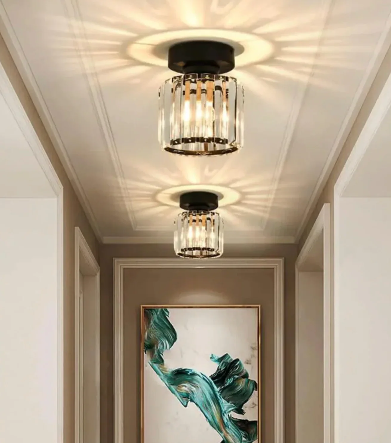 Modern Crystal Ceiling Light Glam Flush Mount Glass Lamp - Image 35