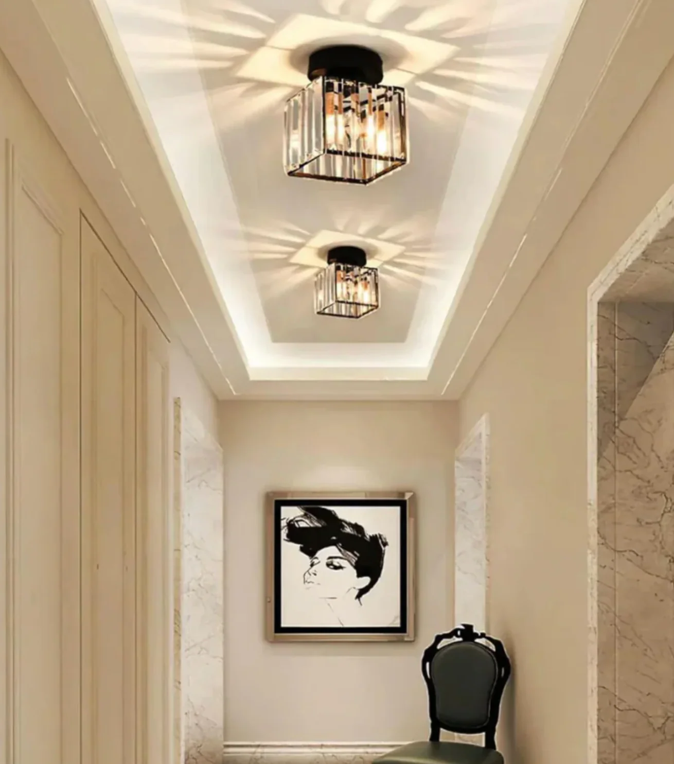 Modern Crystal Ceiling Light Glam Flush Mount Glass Lamp - Image 37