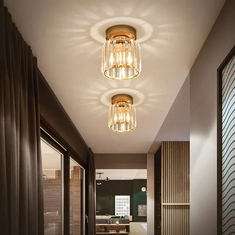 Modern Crystal Ceiling Light Glam Flush Mount Glass Lamp - Image 4