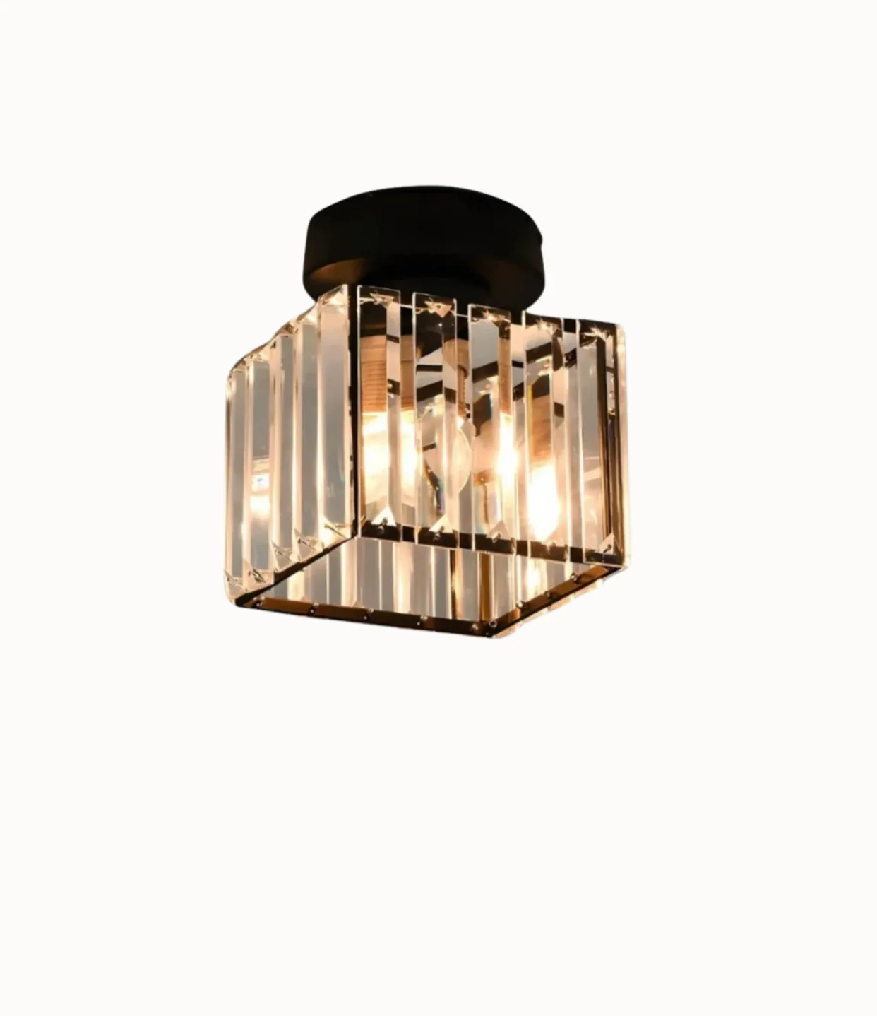 Modern Crystal Ceiling Light Glam Flush Mount Glass Lamp - Image 7