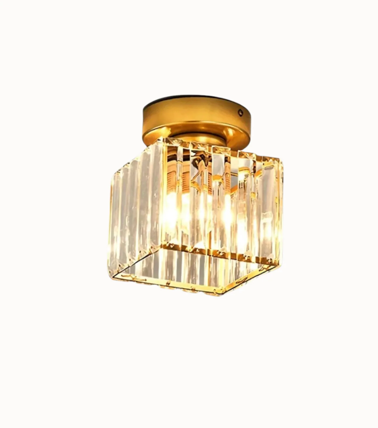 Modern Crystal Ceiling Light Glam Flush Mount Glass Lamp - Image 8