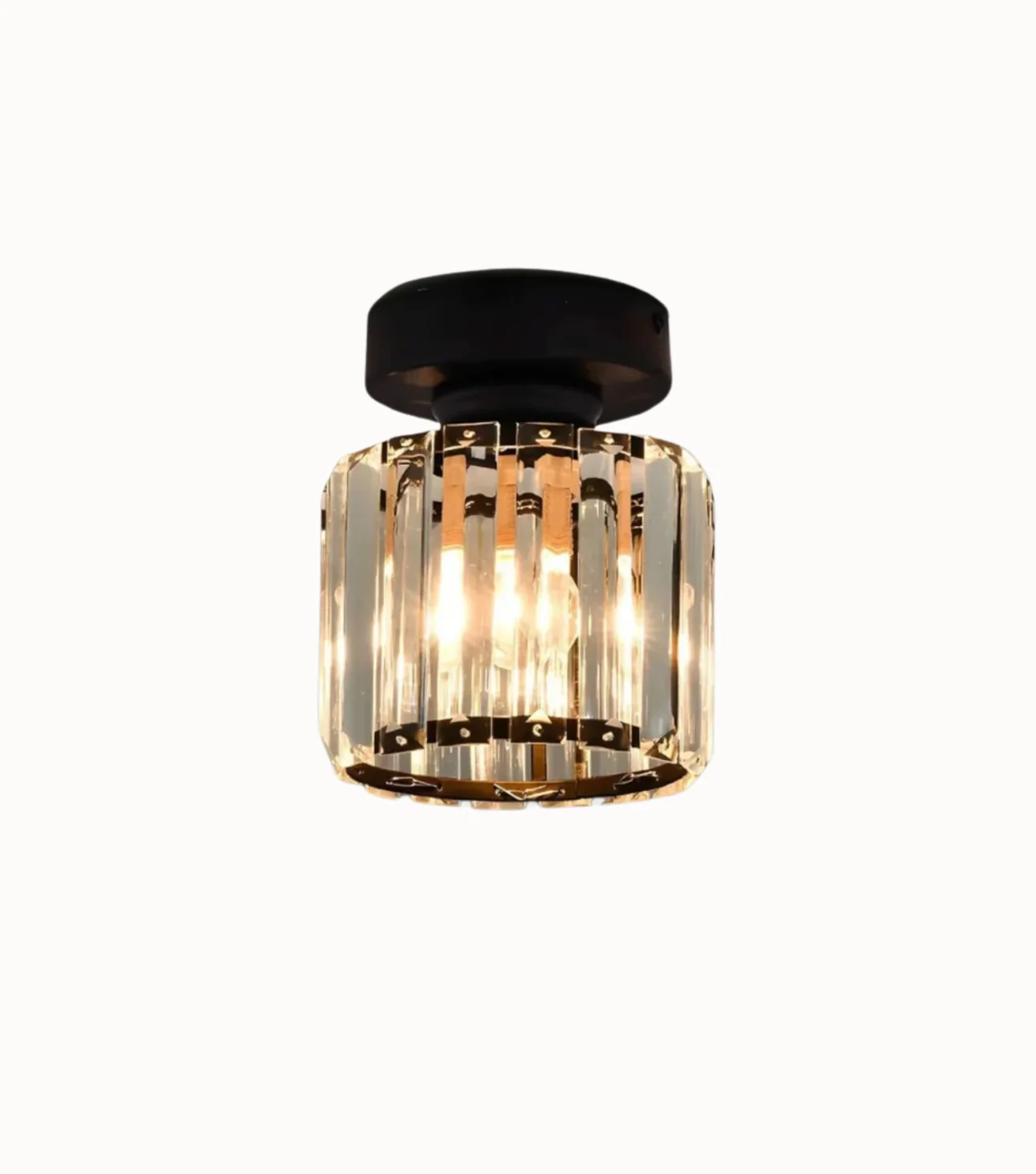 Modern Crystal Ceiling Light Glam Flush Mount Glass Lamp - Image 9