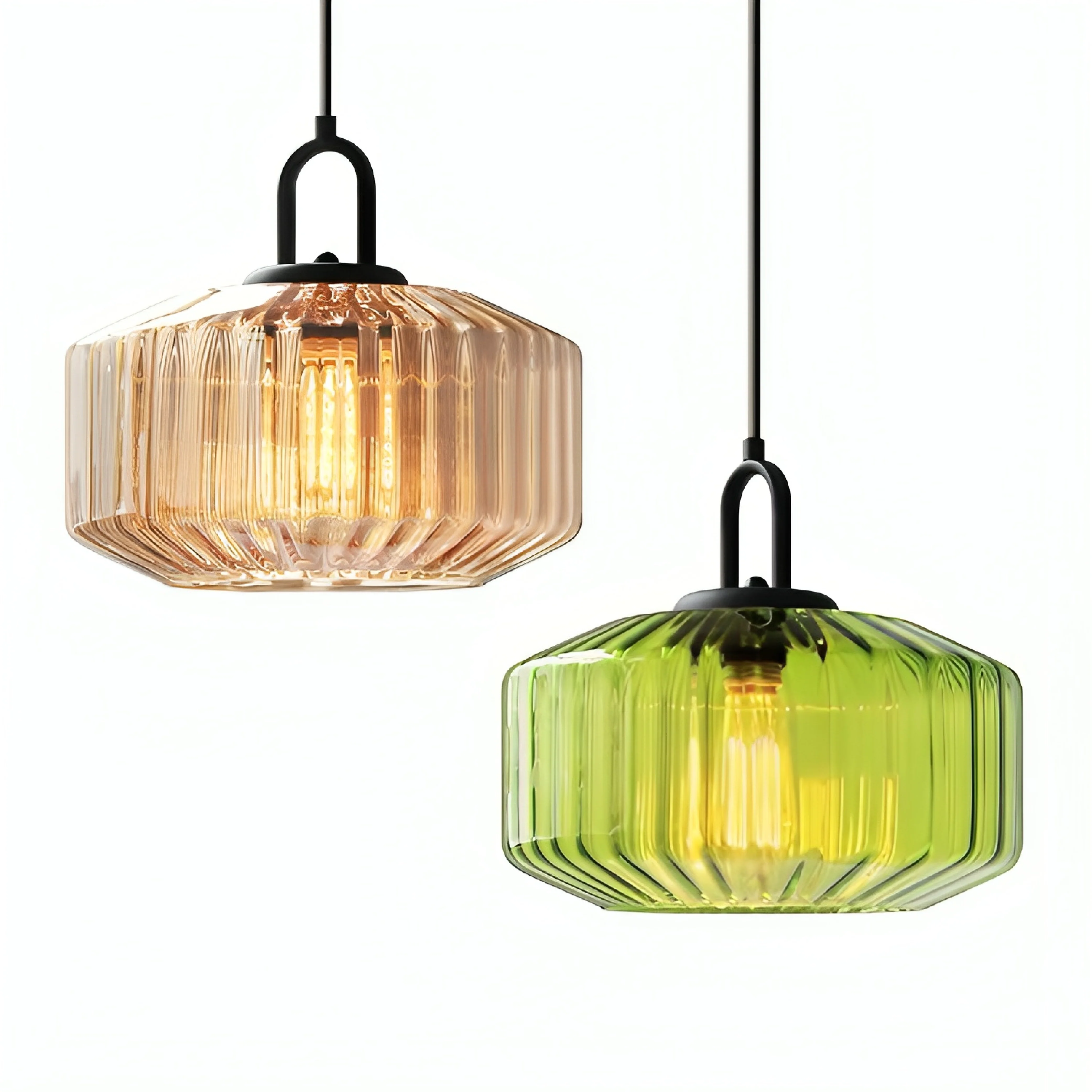 Modern Crystal-Cut Glass Hanging Lamp - Image 10