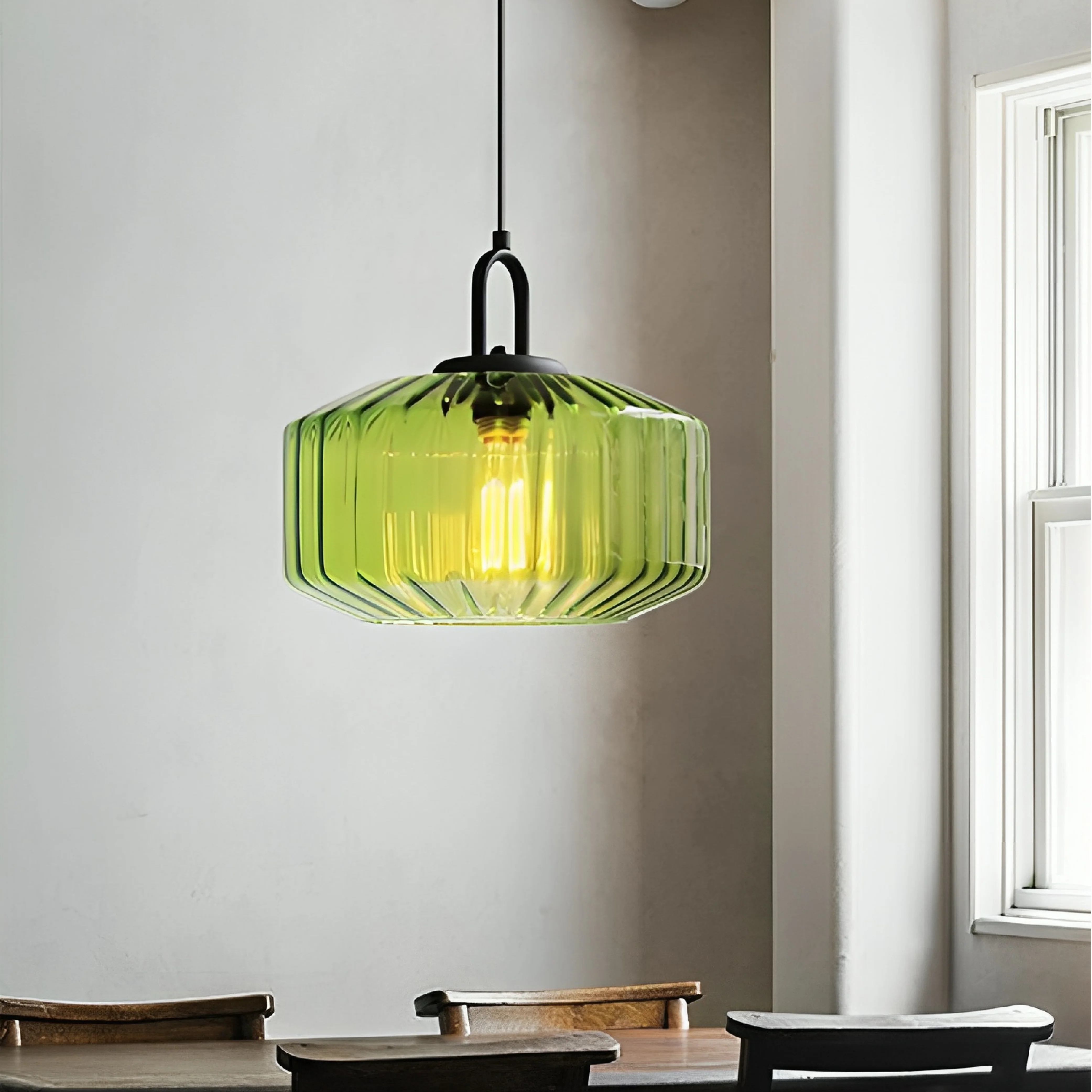 Modern Crystal-Cut Glass Hanging Lamp - Image 4