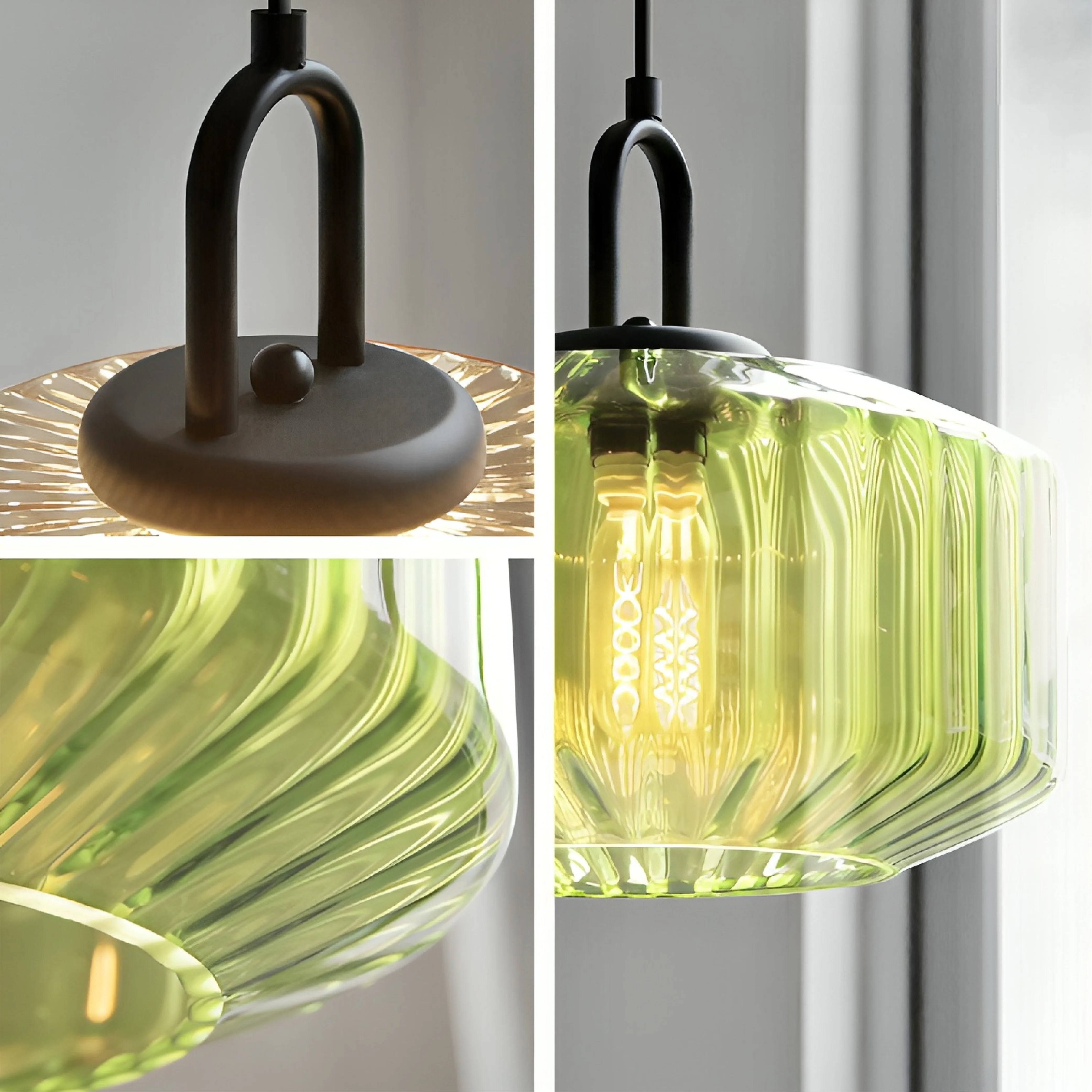 Modern Crystal-Cut Glass Hanging Lamp - Image 6