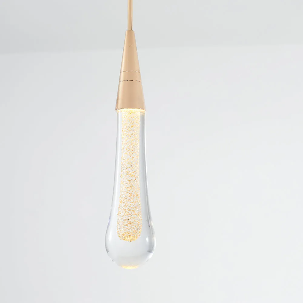 Modern Gold Teardrop Pendant Light Minimalist Hanging Fixture - Image 10