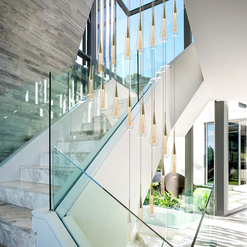 Modern Gold Teardrop Pendant Light Minimalist Hanging Fixture - Image 4