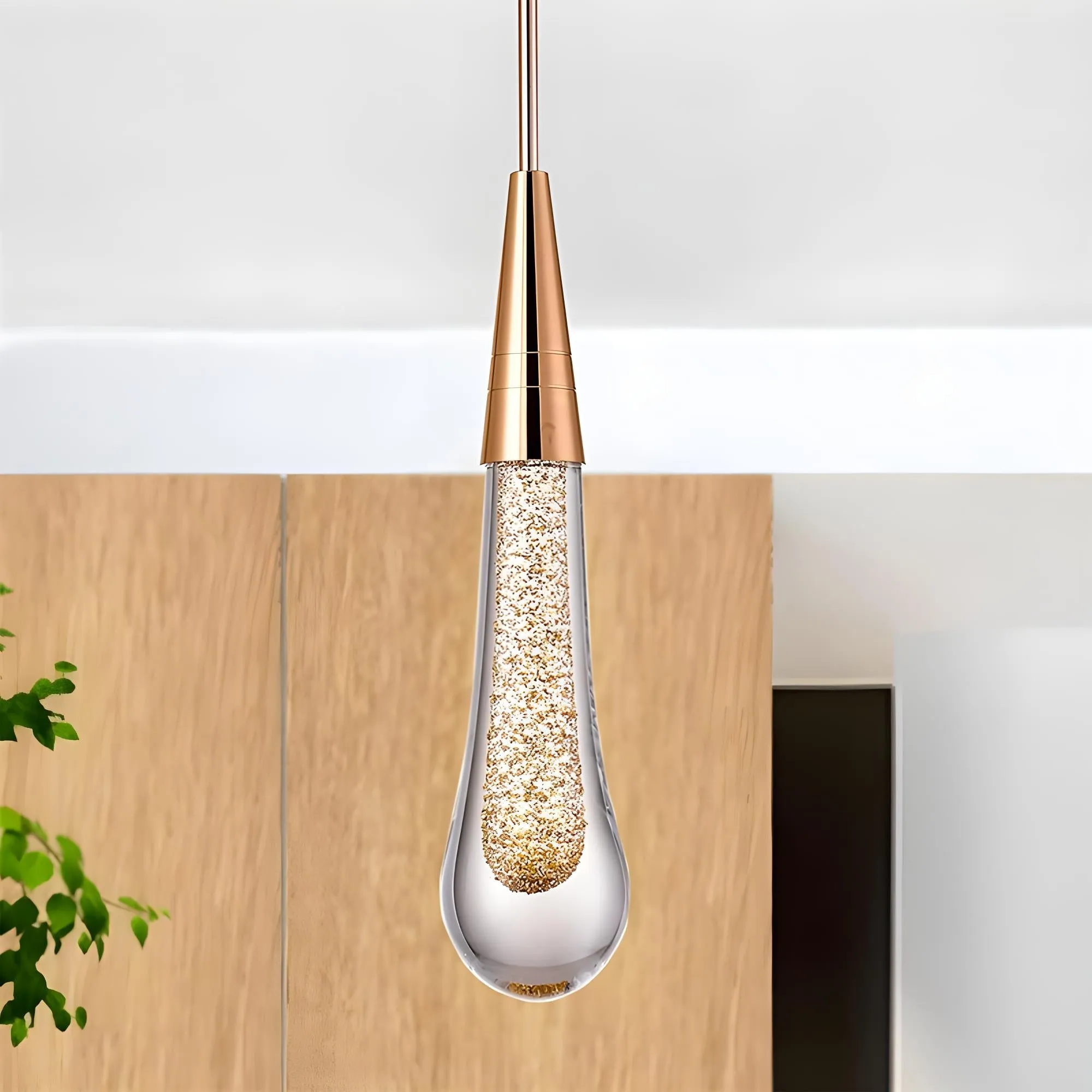 Modern Gold Teardrop Pendant Light Minimalist Hanging Fixture - Image 5
