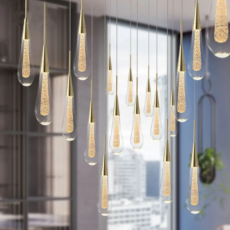 Modern Gold Teardrop Pendant Light Minimalist Hanging Fixture - Image 7