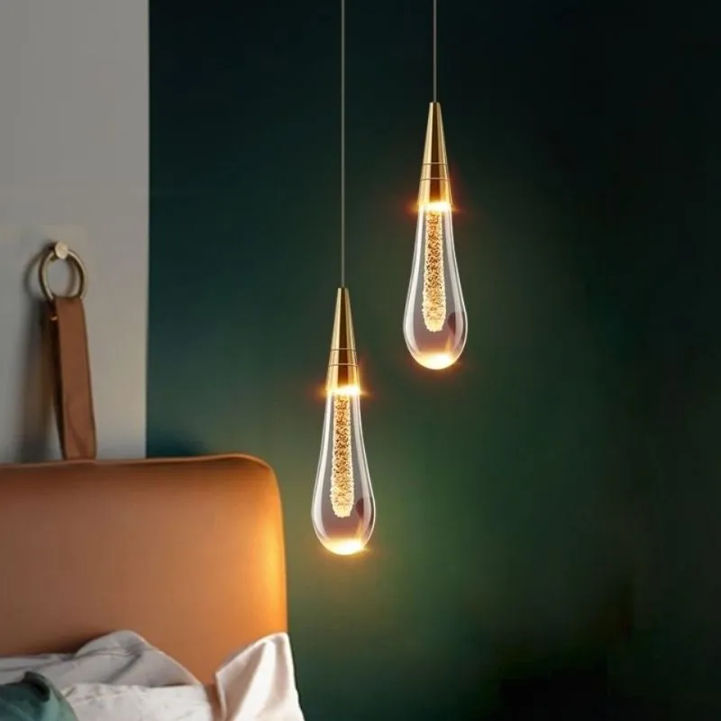 Modern Gold Teardrop Pendant Light Minimalist Hanging Fixture - Image 9