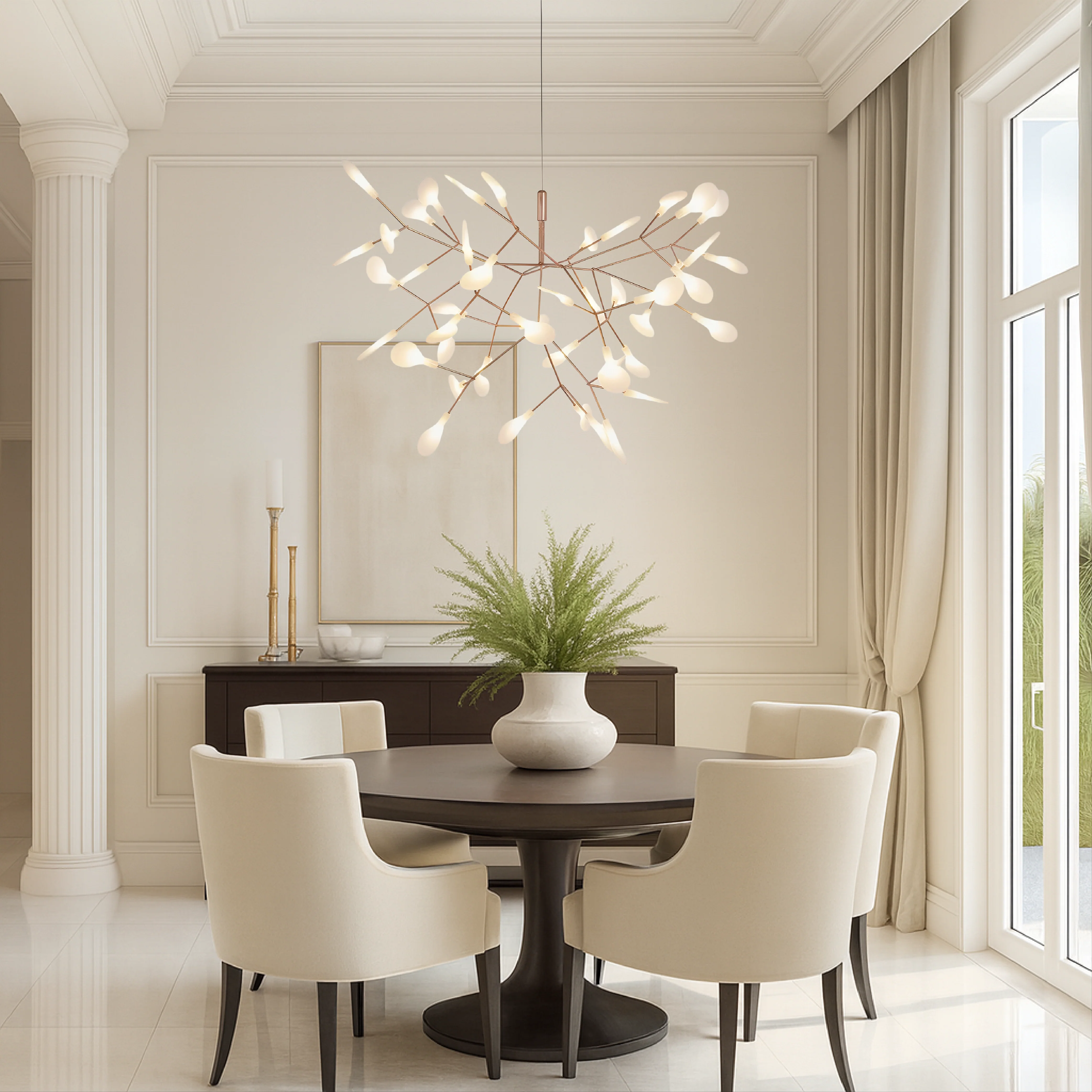 Modern Rose Gold Firefly Chandelier - Image 2