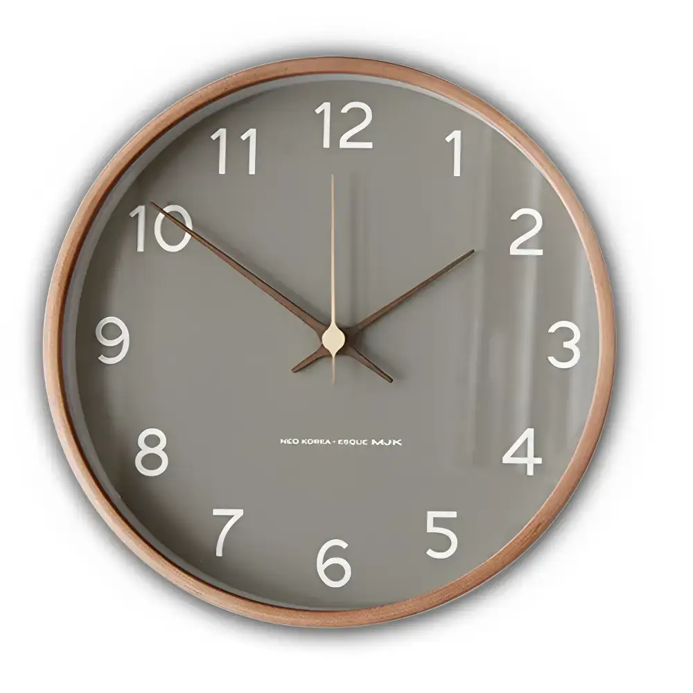 Modern Scandinavian Wood Frame Wall Clock - Image 2