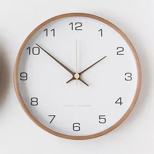 Modern Scandinavian Wood Frame Wall Clock - Image 5