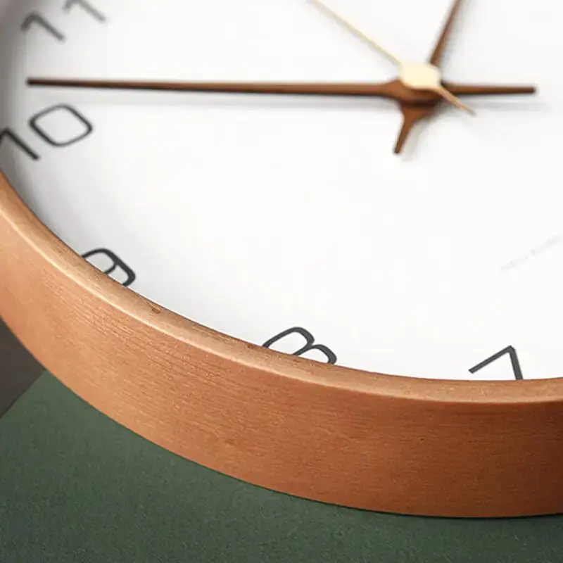 Modern Scandinavian Wood Frame Wall Clock - Image 6
