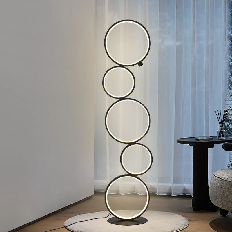 Modern Stacked-Circle Floor Lamp - Image 2