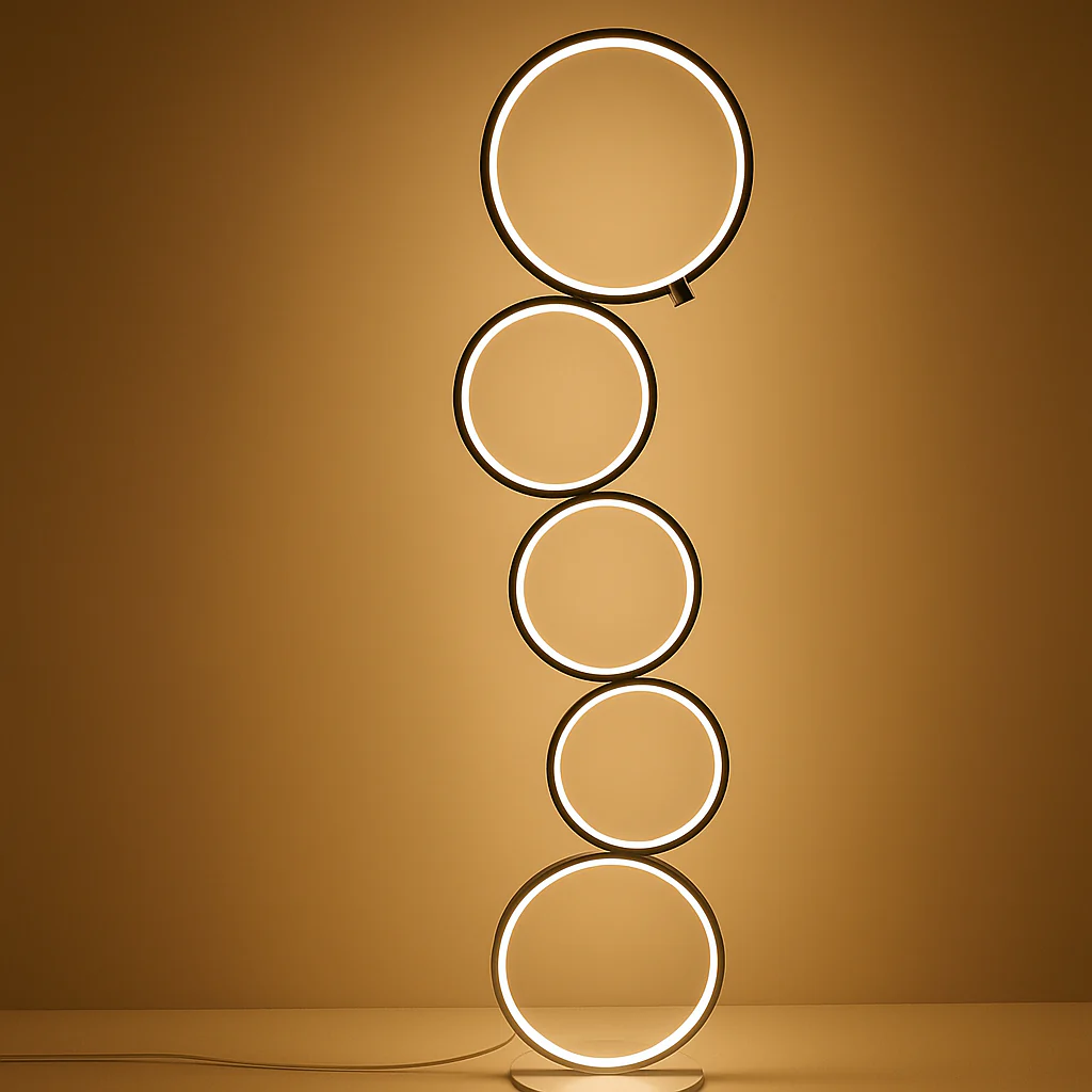 Modern Stacked-Circle Floor Lamp - Image 3