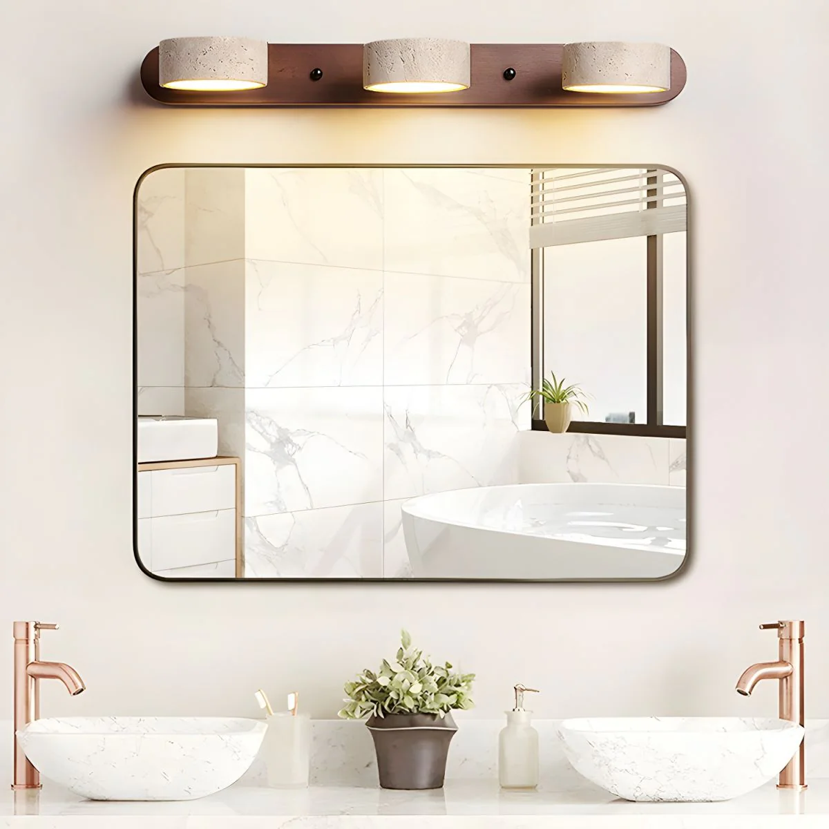 Modern Travertine  Duo Wall Light - Image 3