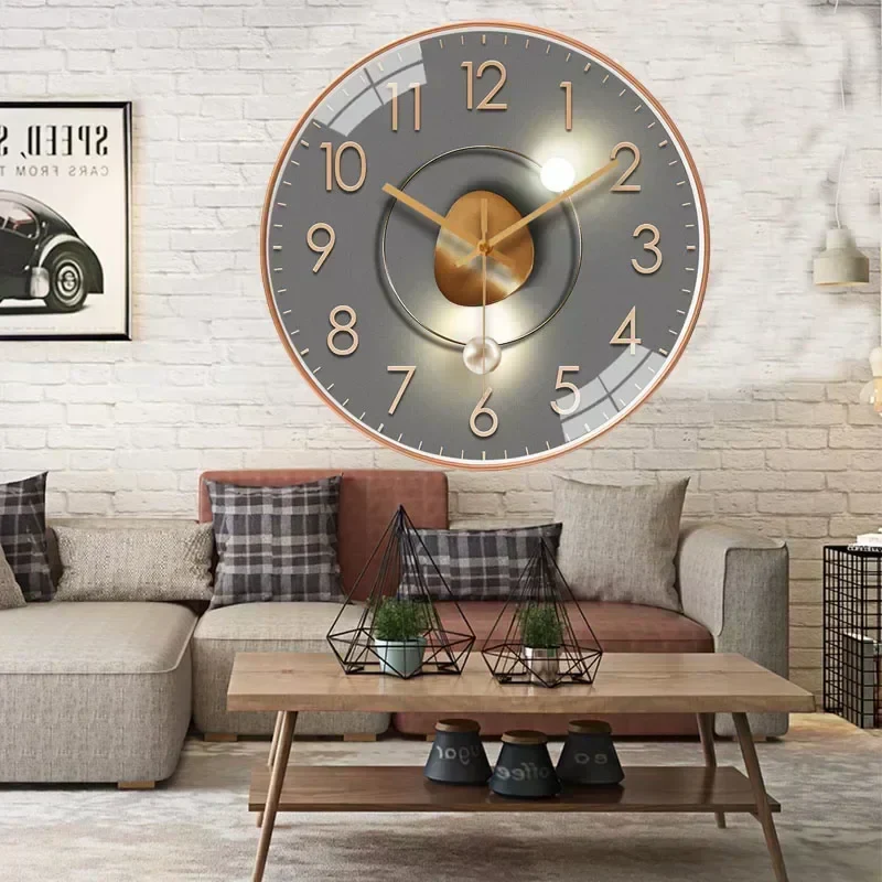 Modern Wall Clock Modern Decorative Non Ticking Home Clock - Image 2