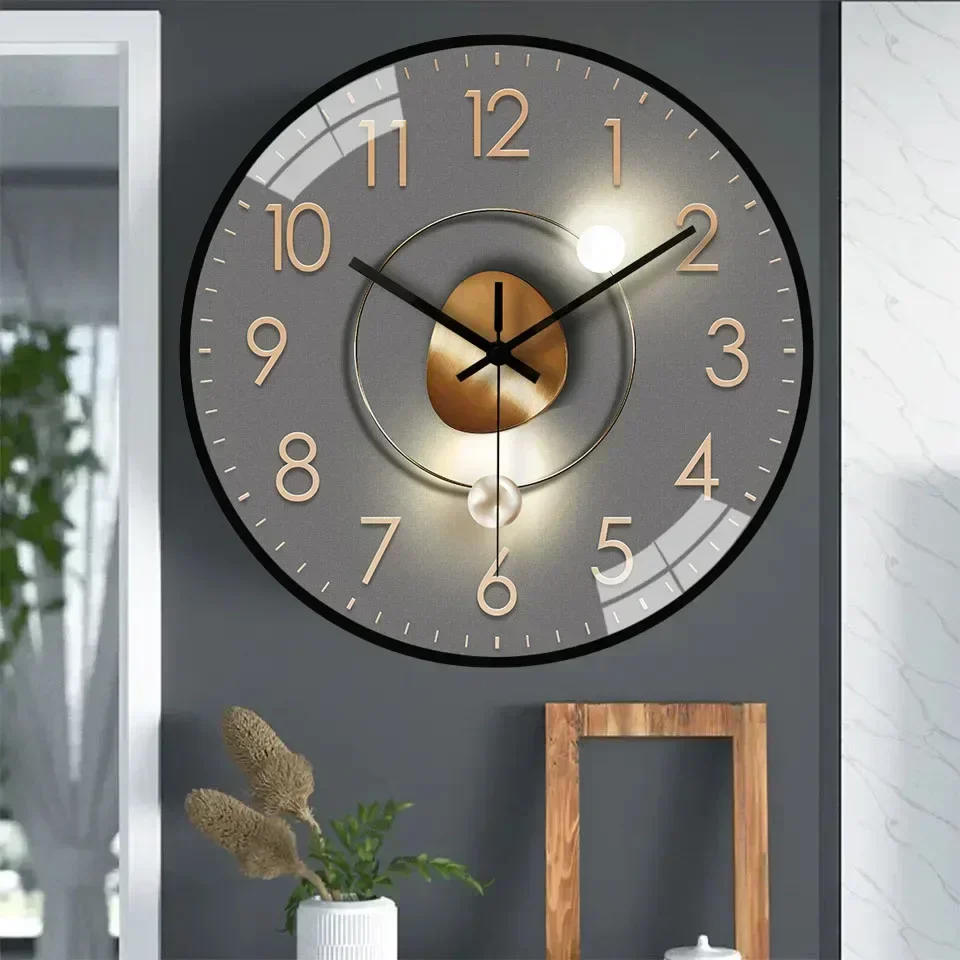Modern Wall Clock Modern Decorative Non Ticking Home Clock - Image 3