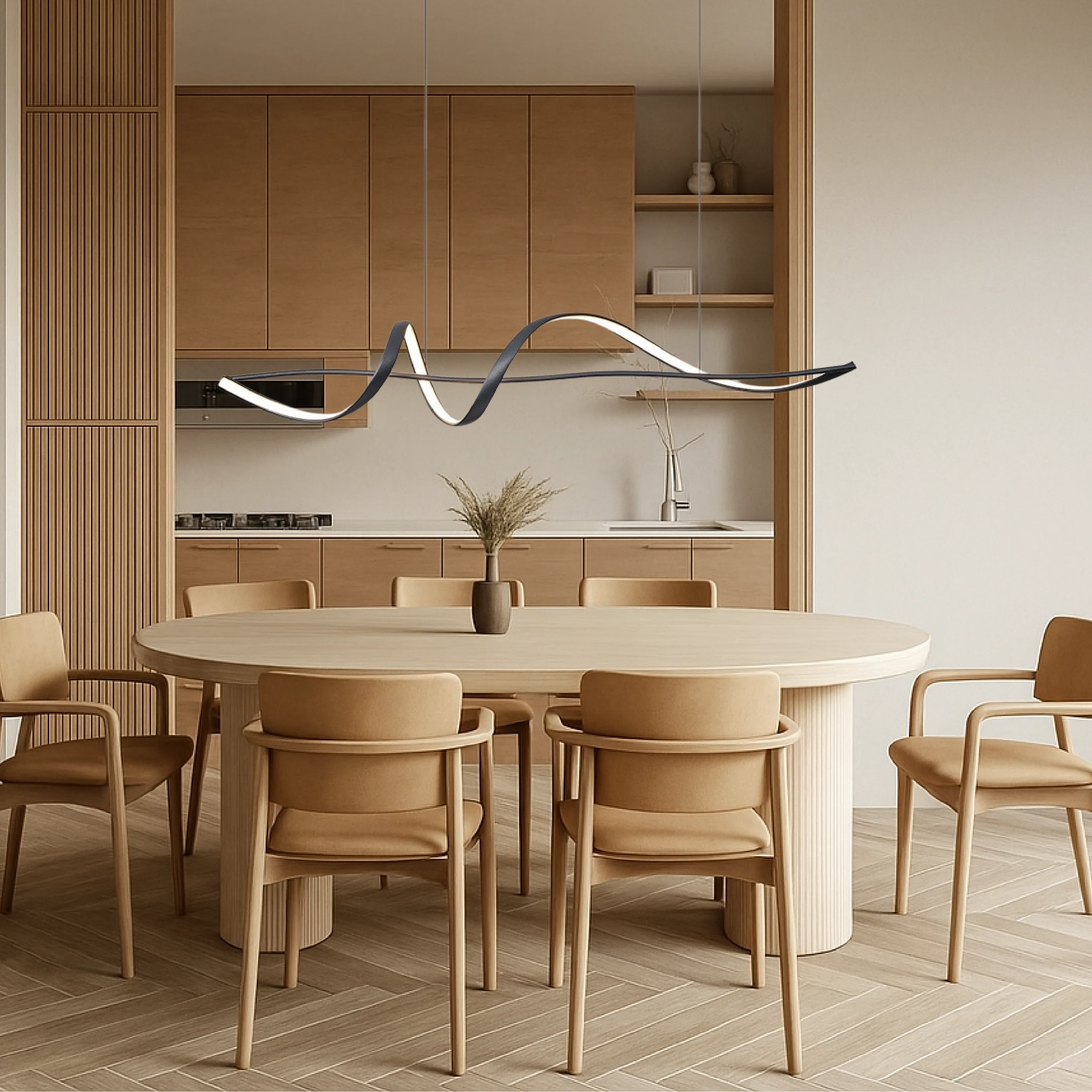 Modern Wave LED Pendant Light - Image 3