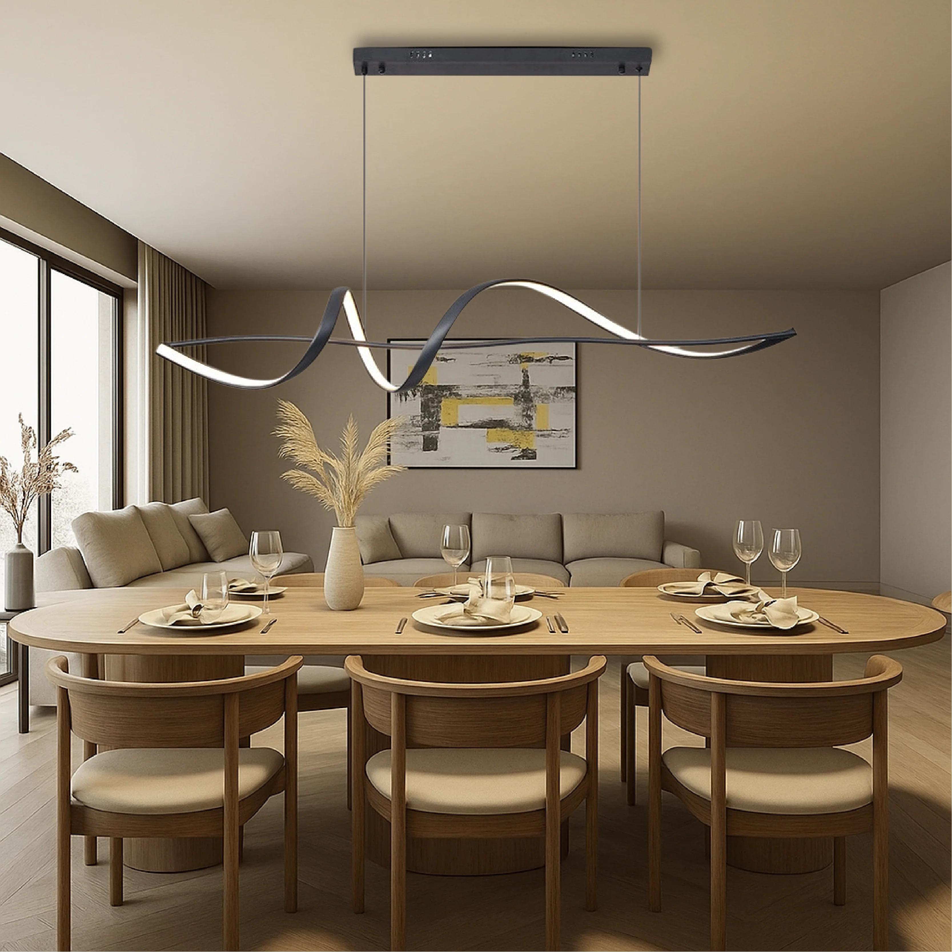 Modern Wave LED Pendant Light - Image 4