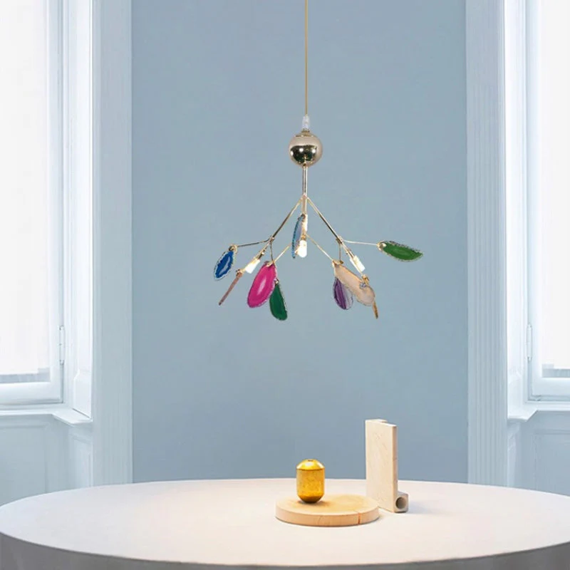 Multi Colour Glass Chandelier with Branch Style Design - Image 10