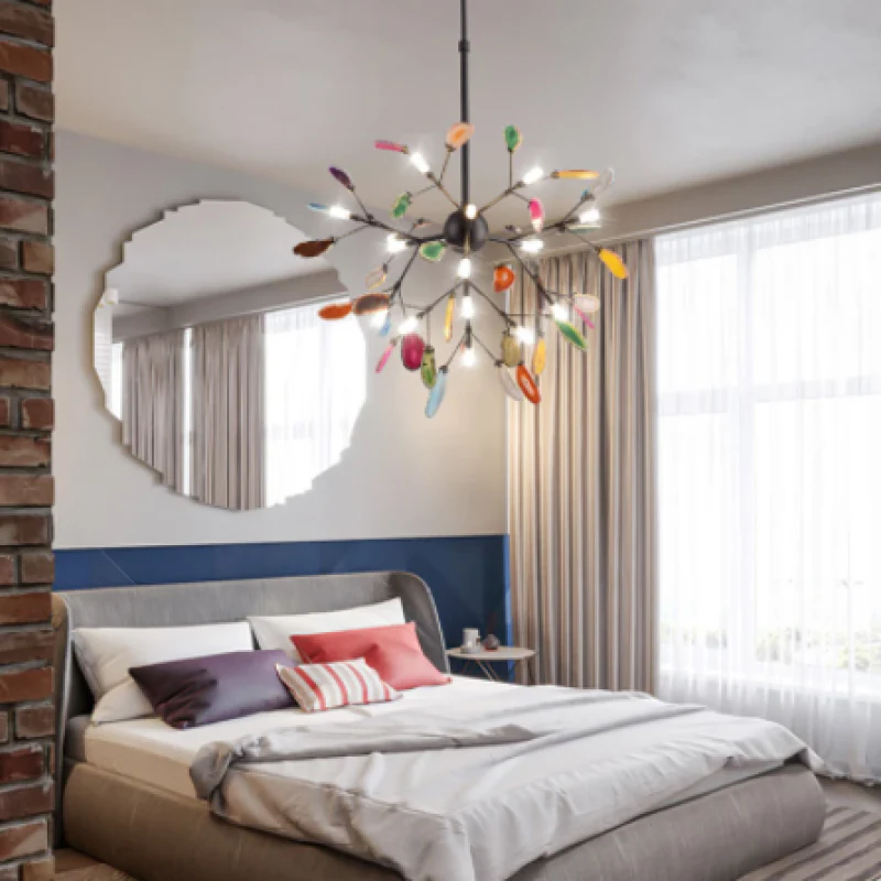 Multi Colour Glass Chandelier with Branch Style Design - Image 12