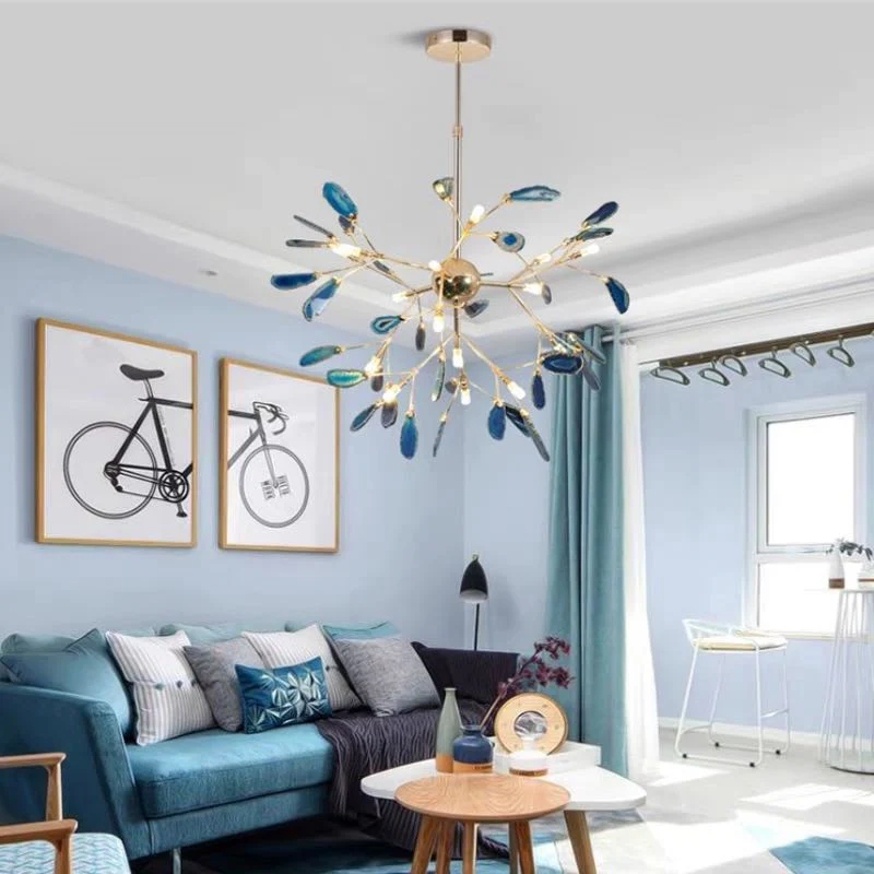 Multi Colour Glass Chandelier with Branch Style Design - Image 13