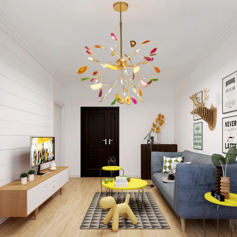 Multi Colour Glass Chandelier with Branch Style Design - Image 19