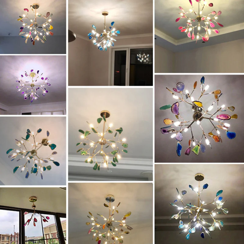 Multi Colour Glass Chandelier with Branch Style Design - Image 21