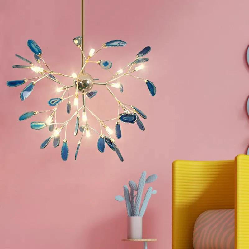 Multi Colour Glass Chandelier with Branch Style Design - Image 4